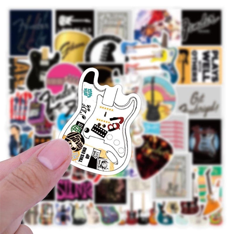 LIFEPAL Guitars Stickers |50 Pcs Music Waterproof Vinyl Decals for Water Bottles Laptop Luggage Cup Computer Mobile Phone Skateboard Guitar DÃ©cor - Image 2